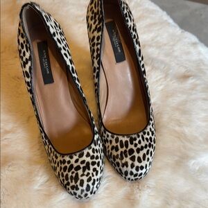Ann Taylor Black and White Animal Print Heels worn once!!